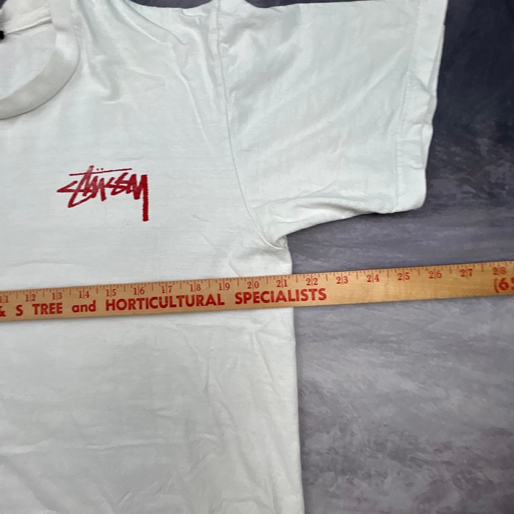 Vintage Stussy Wizard 8 Ball Graphic T Shirt White Mens Large Y2K Streetwear - Picture 8 of 8